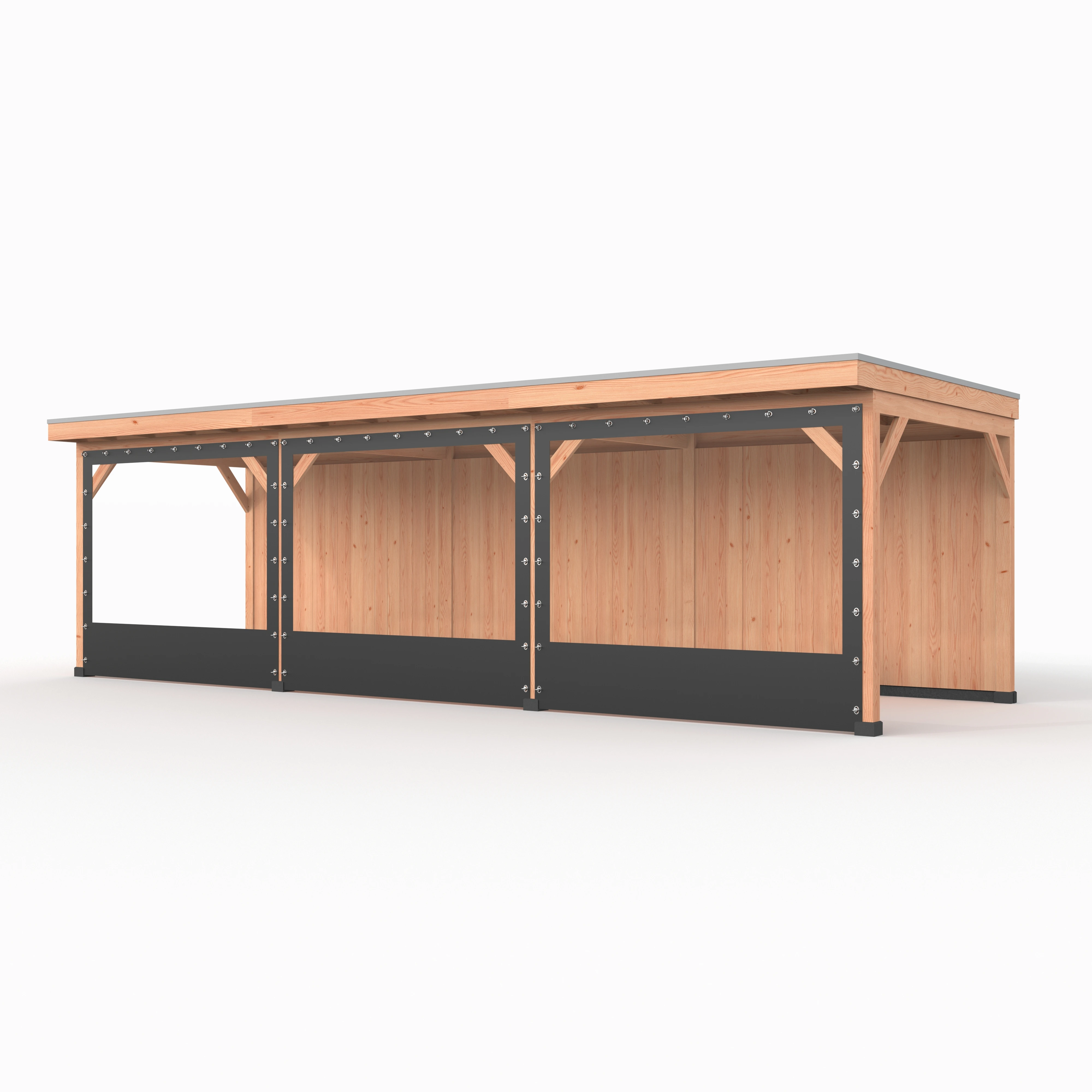 Verandazeil Antraciet Wand 900 cm (19 x 19 cm Staanders) - Afbeelding 1